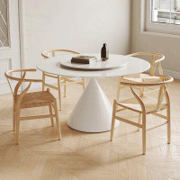 Corrigan Studio Modern Simple Light Luxury Small Household Circular Dining Table And Chair Combination