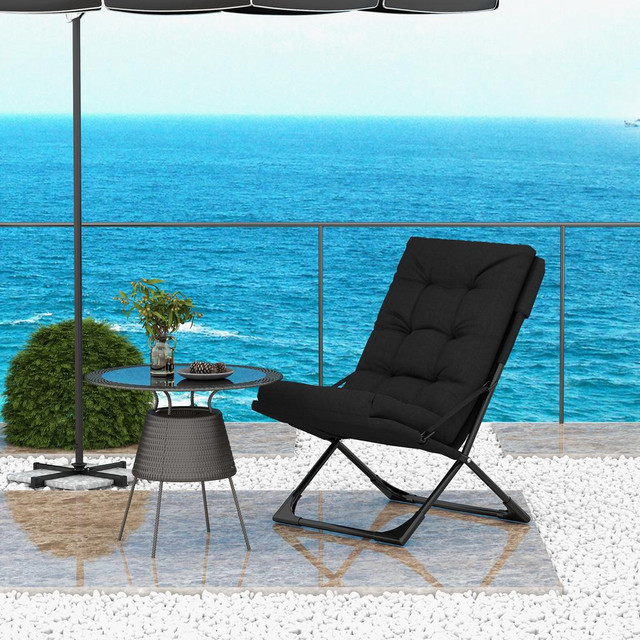 Folding Chair 33.5" x 24.8" x 34.6" Black in Patio & Garden Furniture