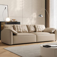 Crafts Design Trade 86.61" Khaki Genuine Leather Modular Sofa cushion couch