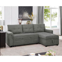 Ebern Designs Guibert Convertible Upholstered Sofa Sectional Couch Bed Velvet Couch Sleeper Sofa with Storage Couch