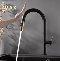 Smart Kitchen Faucet Touch Single Handle Pull-Out With Matte Black,Rose Gold Finish