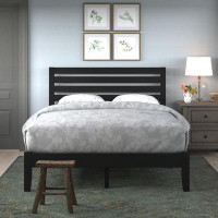 Laurel Foundry Modern Farmhouse Straus Queen Solid Wood Low Profile Platform Bed