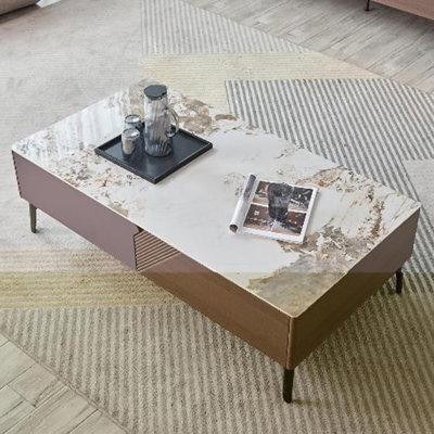 Brayden Studio 4 Legs Coffee Table with Storage in Coffee Tables
