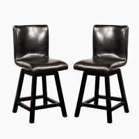 Wenty Set Of 2 Swivel Padded Counter Height Chairs In Finish
