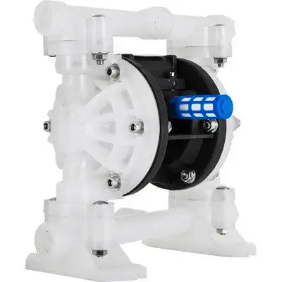 Air-Operated Double Diaphragm Pump Polypropylene Construction & PTFE Diaphragm & 8.8 GPM Flow Rate O...