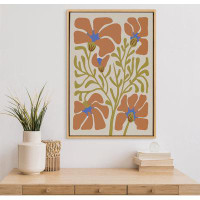 Birch Lane™ Sylvie Expressive Abstract House Plant Orange on Tan Framed Canvas by The Creative Bunch Studio 23x33