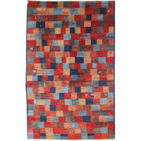 Landry & Arcari Rugs and Carpeting Gabbeh One-of-a-Kind 9'6" x 14' Area Rug in Red/Blue/Brown