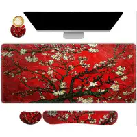 Winston Porter Large Gaming Mouse Pad, Keyboard Wrist Rest Pad & Wrist Support Mousepad Set, Stitched Edge, Extended, No