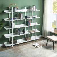 Latitude Run® Hot Sale 5 Tier Bookcase Home Office Open Bookshelf Vintage Industrial Style Shelf With Metal Frame