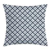 Ambesonne Nautical Anchor Windrose Icons Square Pillow Cover