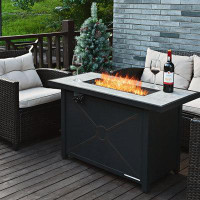 Latitude Run® Jalysia 25" H x 42" W Steel Propane Outdoor Fire Pit Table