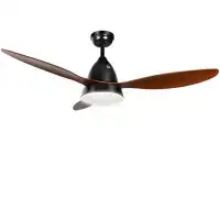 Ivy Bronx 52 In. LED Indoor Brown-Black Whisper Wind Motor Ceiling Fan With LED Frosted Light And Remote Control