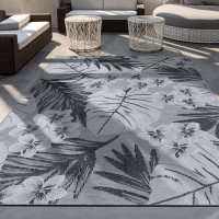 Bungalow Rose Rectangle Floral Indoor/Outdoor Area Rug