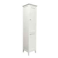 Winston Porter Chrisna 15'' W x 72.5'' H x 15'' D Solid Wood Linen Cabinet