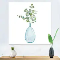 East Urban Home House Plants In Glass Vase, Eucalyptus Branches - Traditional Canvas Wall Art Print