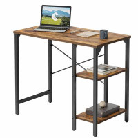 Ebern Designs White Modern Metal And Wood Computer Desk - Sturdy Construction, Enhanced Storage, Flexible Configuration
