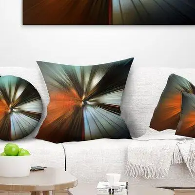 Made in Canada - The Twillery Co. Designart 'Brown Focus Colour' Abstract Throw Pillow