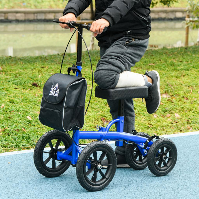 Knee Scooter 19.7" W x 35.4" D x 40.9" H Blue in Health & Special Needs