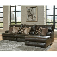 Hokku Designs Zuriyah 3-Pc Italian Leather Match Modular Sofa / Chaise