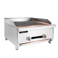 Aplancee Aplancee 24" Commercial Gas Grill Radiant Charbroiler 56000BTU Stainless Steel Natural Gas Char Broiler Griddle