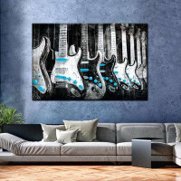17 Stories Electric Guitars Pop Canvas Print