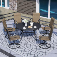 Anmutig Round 6 - Person 58" Long Dining Set