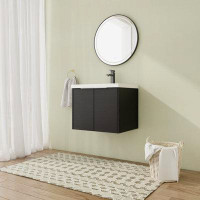 Ebern Designs 24 inch Wall Mounted Single Bathroom Vanity With Resin Vanity Top