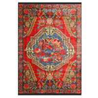 Rugpera Karabag Multicolored Color Floral Design Carpet Machine Woven Polyester & Cotton Yarn Area Ruga