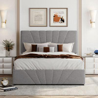 Ebern Designs Upholstered Platform bed with a Hydraulic Storage System