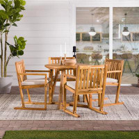 Loon Peak Dolen Round 4 - Person 36" Long Dining Set with Cushions