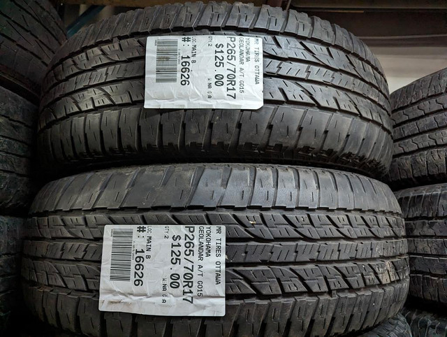P265/70R17  265/70/17  YOKOHAMA GEOLANDAR A/T G015 (all season / summer tires ) TAG # 16626 in Tires & Rims in Ottawa