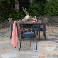 RST Brands Portofino Affinity 7 Piece Sunbrella Outdoor Patio Dining Set - Newport Blue
