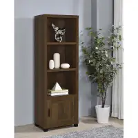 Latitude Run® Sachin 3-shelf Media Tower With Storage Cabinet Dark Pine
