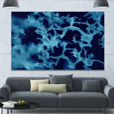 Design Art Cloudy Abstract Blue Texture - Wrapped Canvas Graphic Art Print