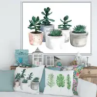 East Urban Home Cactus And Succulent House Plants VI - Farmhouse Canvas Wall Art Print-FL35351