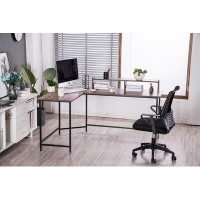 Latitude Run® Ivinta L-Shape Writing Desk with Metal Frame