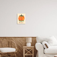 Stupell Industries Thankful Orange Pumpkin Leaf Botanicals Autumn Plants Wall Plaque Art By Heather Mclaughlin