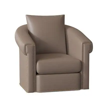 Bradington-Young Andre 35" Wide Genuine Leather Swivel Armchair