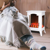 Red Barrel Studio Electric Fireplace Heater, Fire Place Stove With Realistic Led Flames And Logs