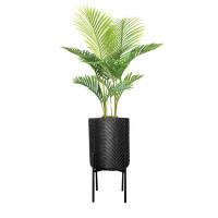 Vintage Home Artificial palm tree in Black Chevron planter|59.5'' fake palm tree|Primrue