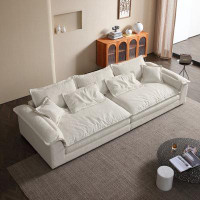 Lilac Garden Tools 102.36" White Velvet Modular Sofa cushion couch