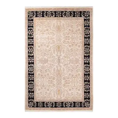 Isabelline Deissy One-of-a-Kind Hand-Knotted 6' x 8'10" Wool Area Rug in Ivory