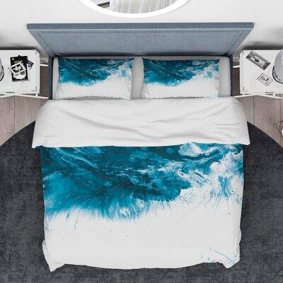 Made in Canada - East Urban Home Blue/White Microfiber Modern & Contemporary Duvet Cover Set in Bedding