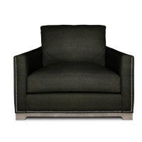 Eleanor Rigby Brooklyn 36" W Genuine Leather Modern Club Chair
