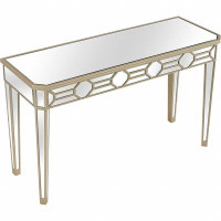 Rosdorf Park Gold Trimmed Mirrored Console Table