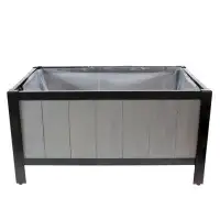 Arlmont & Co. Acacia Wood Steel Framed Planter Box with Removable Planter Bag - Natural