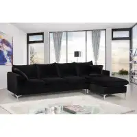 Willa Arlo™ Interiors Shumpert 110" Wide Velvet Reversible Sofa & Chaise