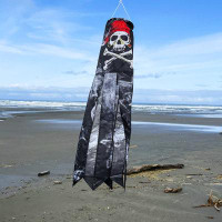 Trinx In the Breeze Smokin' Pirate 30 inch Windsock - Printed Hanging Decoration - Outdoor Pirate Décor