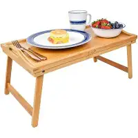 Kozy Kitchen KOZY KITCHEN Foldable Breakfast Tray| Large Organic Bamboo Folding Serving Tray, Laptop Desk, Bed Table, La