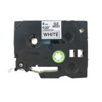 Weekly Promo! Brother TZe-211 Label Tape, 6mm (0.23), Black on White, Compatible